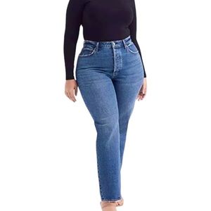 Abercrombie & Fitch The Dad High Rise Curve Love Blue Jeans